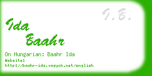 ida baahr business card